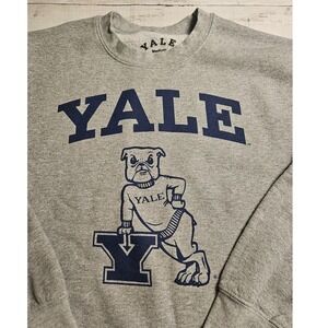 Yale University Bulldogs Sweatshirt Mens M Gray Crewneck‎ Handsome Dan Mascot